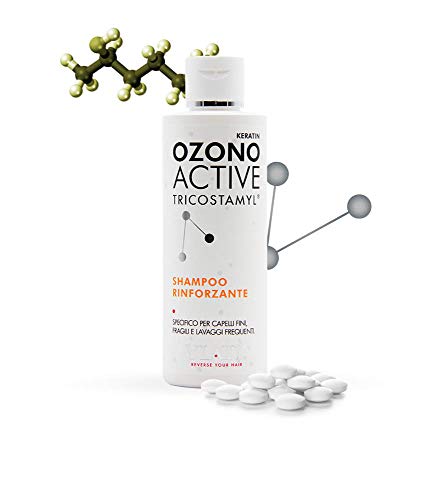 Ylato Ozono Active Champú fortalecedor – Champú fortalecedor para cabellos frágiles, finos que tienden a caerse o romperse – Con aceite ozonizado de girasol y keratina, apto para lavados frecuentes