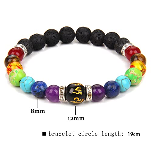 YNNANGG Pulsera De Amistad Pulsera De 7 Chakras con Tarjeta De Significado para Hombres Y Mujeres Pulsera De Cristal Natural Healin