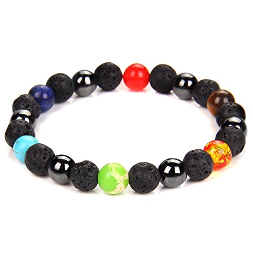 YNNANGG Pulsera De Amistad Pulsera De 7 Chakras con Tarjeta De Significado para Hombres Y Mujeres Pulsera De Cristal Natural Healin