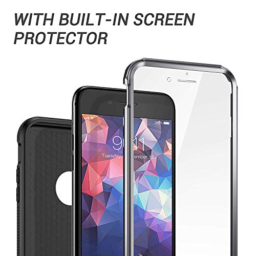 YOUMAKER Funda para iPhone 8 Plus & iPhone 7 Plus, con Protector de Pantalla Incorporado Protección Resistente Carcasas a Prueba de Golpes para Apple iPhone 8 Plus 5,5 Pulgadas Negra