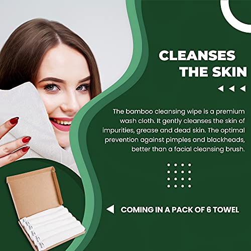 YOUR VIP SKIN® - Toallas de bambú multiusos, 6 piezas, toallitas de limpieza, Toalla Facial para Bebés, desmaquillante, antibacterianos, hipoalergénicos, lavables, 100%