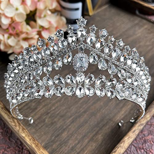 YUANBOO DIGURADORES DE Rhinestone for Las Mujeres NIÑAS NIÑAS Nombres Tiaras Y Coronas Bling Cristal Hijos DE Cristal DIEADOR Cabello Accesorios de joyería