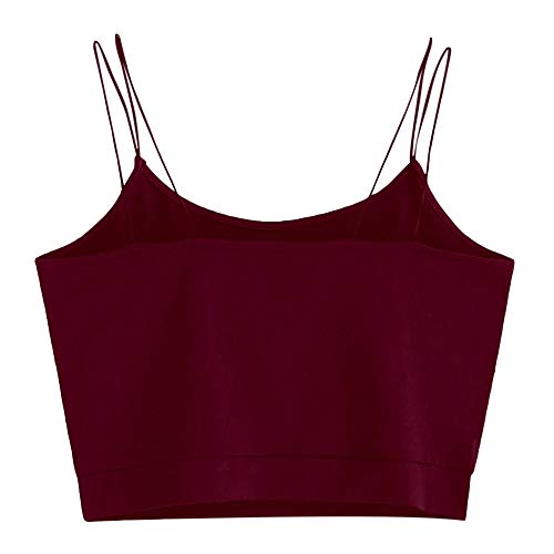 Zaful - Camiseta de tirantes para mujer, granate, L