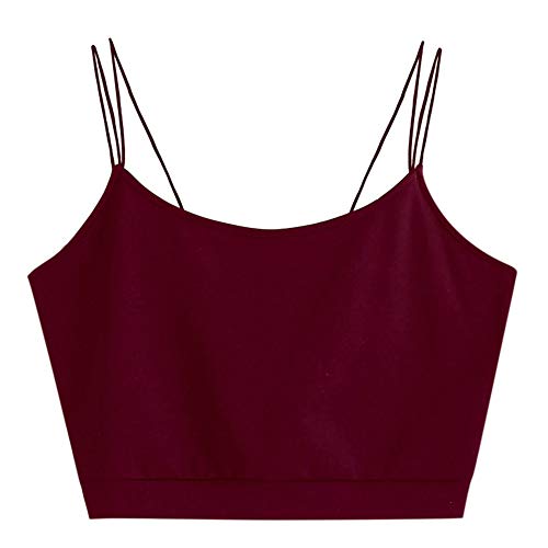 Zaful - Camiseta de tirantes para mujer, granate, L