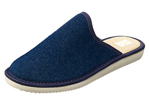 Zapatillas De Casa De Hombre Pantuflas Casa Hombre Suela De Memoria (42 EU, Azul vaquero)