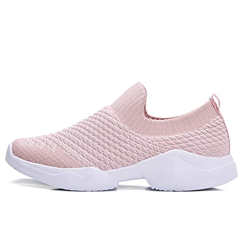 Zapatillas de deporte para mujer, ligeras, para caminar, zapatos de tenis, mocasines de enfermería, Pink, 36.5 EU