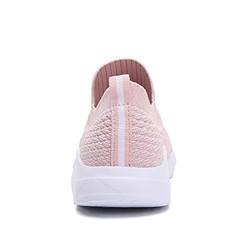 Zapatillas de deporte para mujer, ligeras, para caminar, zapatos de tenis, mocasines de enfermería, Pink, 36.5 EU