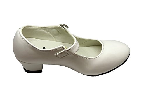 Zapato Flamenco Baile sevillanas niña,Blanco 29