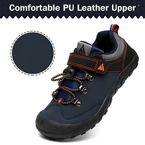 Zapatos Casuales de Niño Ultraligero Transpirable Zapatillas Senderismo Niña Cómodo Flexible Antideslizante Calzado Deportivo Niños Unisexo, PU Azul Ocuro 29