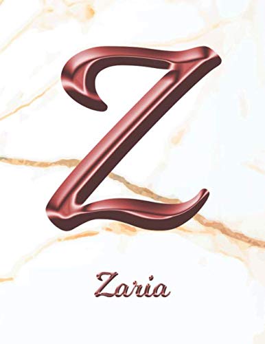 Zaria: 2 Year Weekly Planner with Note Pages (24 Months) | Jan 2021 - Dec 2022 | White Marble Rose Gold Pink Effect Custom Name Letter Z | Week ... | Plan Each Day, Set Goals & Get Stuff Done