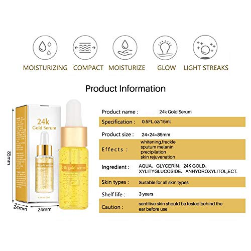 Zetiling Serum 24K Gold Serum Firstsun 15ml 24K Gold Serum Lifting Tightening Serum hidratante cuidado de la cara