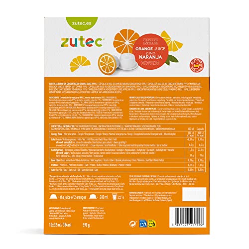 Zutec - Cápsulas de Zumo Surtido (Naranja, Piña y Melocotón) - Compatibles con cafeteras Dolce Gusto* - 3 Estuches de 12 cápsulas - 36 cápsulas