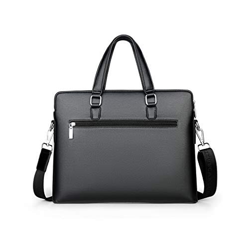 ZYLDK Maletín de Negocios Bolso Portafolios portadocumentos de Piel para Hombre Estilo Bandolera Bussiness Cuero PU marrón Negro azul