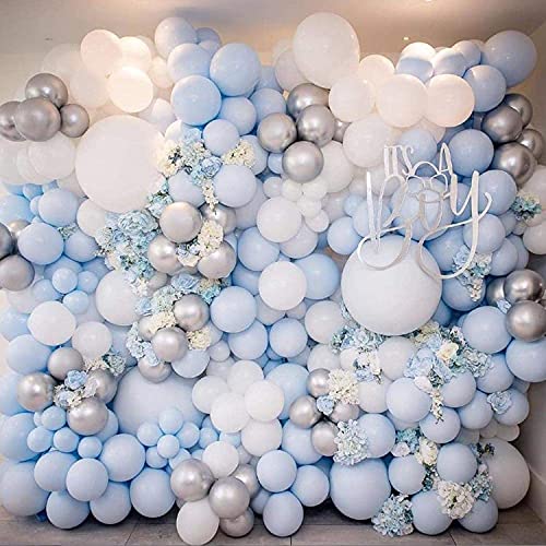 100 globos azules de látex azul bebé, globos de helio pastel para cumpleaños, baby shower, fiestas, decoración de bodas, día de San Valentín…