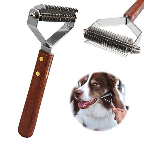 AIDIYA Profesional Pet Dematting Peine Grooming Stripping Herramienta para Perros y Gatos (8.8cm)