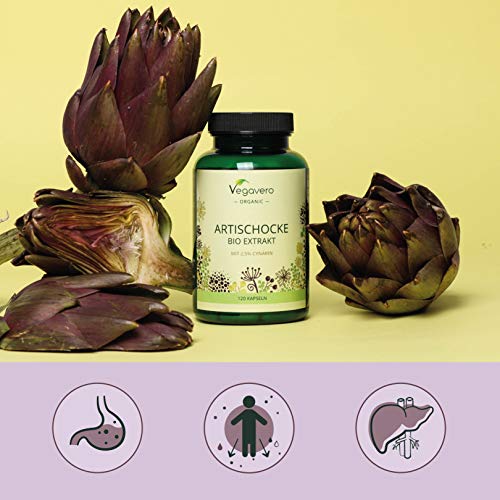 Alcachofa BIO Vegavero® | La Dosis Más Alta: 13.000 mg | Extracto 20:1 | 2,5% Cinarina | Sin Aditivos | Cuidado Del Hígado | Detox & Antioxidante | Vegano | 120 Cápsulas