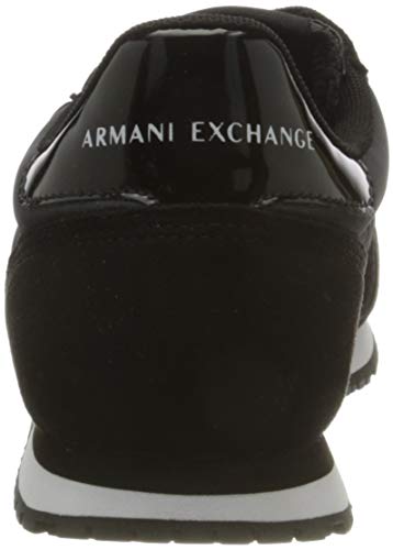 Armani Exchange Retro Running, Zapatillas Mujer, Negro, 37 EU