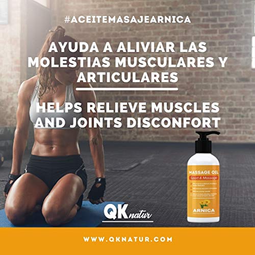 ARNICA - Aceite para masaje con extracto de Arnica, Calendula y Hamamelis - Efecto relajante para dolores musculares, espalda, hombro, pies, rodilla, contracturas (250 ml)