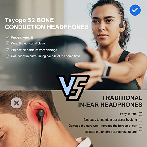 Auriculares De Conducción ósea, Bluetooth 5.0 Conducción ósea Inalámbrica para Correr, Andar En Bicicleta, Correr-Gris