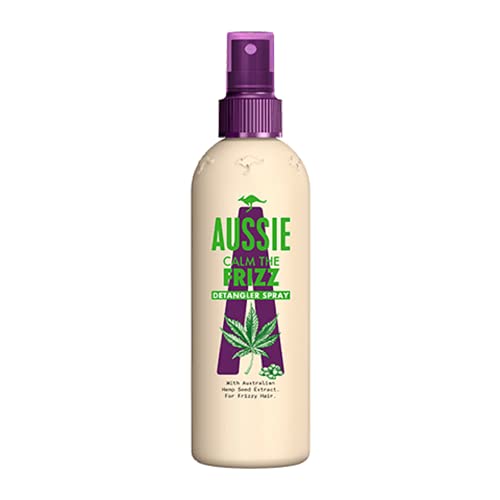 Aussie Hemp Calm the Frizz Spray desenredante (paquete de 6 x 250 ml) para cabello encrespado, con extracto de semilla de cáñamo australiano. Deja en spray acondicionador ligero. Botellas reciclables.