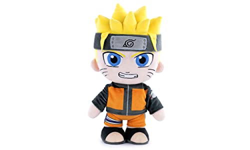 BARRADO Peluche de los Personajes de Naruto 25cm - Naruto, Kakashi, Sasuke, Kurama - Edición Coleccionista - Calidad Super Soft (25cm con Display, Naruto)