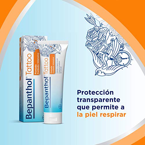 Bepanthol Tattoo Crema Tatuaje con Pantenol, Hidrata, Repara la Piel y Preserva la Belleza del Tatuaje, 100 g