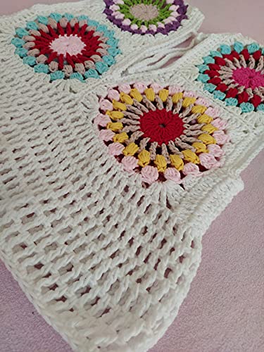 Blusa Crop Top Alaia Crochet. Ropa Mujer, ganchillo, hecho a mano.… (M)