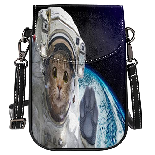 Bolso bandolera para teléfono celular con diseño de astronauta, tamaño pequeño, de 5,1 x 0,8 pulgadas, con correa para el hombro, para hombres, mujeres y niñas