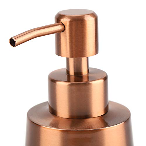 Bomba Dispensadora de Loción de Champú con Jabón Líquido de Acero Inoxidable de 350 Ml Dispensador de Jabón Recargable Cuadrado para Encimera de Cocina o Baño (Oro Rosa)