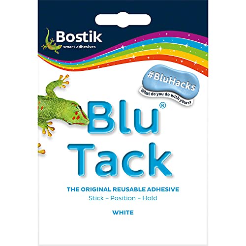 Bostik 30803836 Blu-Tack - Pegatina original reutilizable, Blanco, 1 unidad