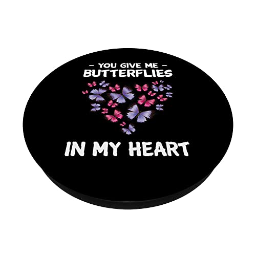 Butterfly - You Give Me Butterflies In My Heart - Botanicals PopSockets PopGrip Intercambiable