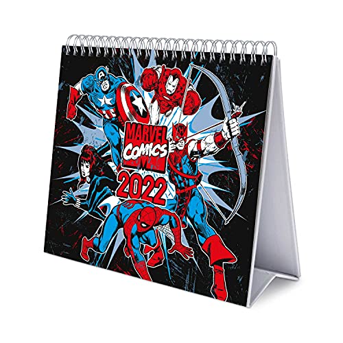 Calendario escritorio Deluxe 2022 Marvel Comics - Calendario 2022 sobremesa - Calendario 2022 Marvel │ Calendario superhéroes - Calendario mesa 2022 - Calendario anual - Producto con licencia oficial