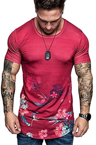 Camisa Deportiva Hombre Delgado Transpirable Liviano Casual Estampado Moda Manga Corta Hombre Tshirt Verano Cuello Redondo Ropa De Calle Hombre Fitness Correr Hombre Camiseta D-Red S