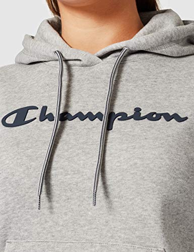 Champion Legacy Classic Logo Sudadera con Capucha, Mujer, Gris (Jaspeado Claro), 3XL