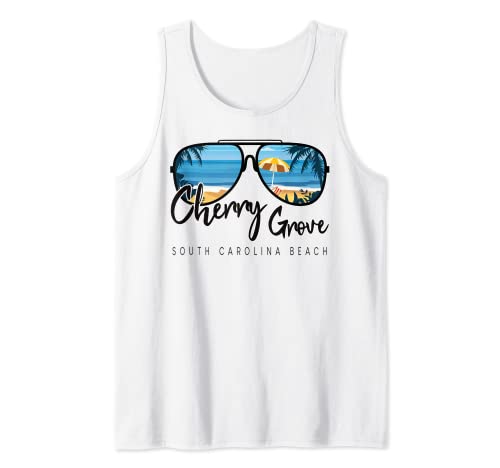 Cherry Grove Beach South Carolina Tree Gafas de sol Souvenir Camiseta sin Mangas