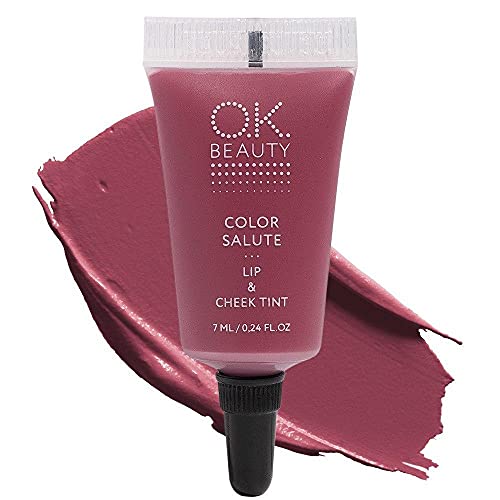 Color Salute Lip n Cheek Tint – Long Lasting Velvet Finish Lip Care & Blush in 9 trendy colors – Multipurpose Paraben Free Makeup Cosmetics - OK Beauty (Valkyrie)