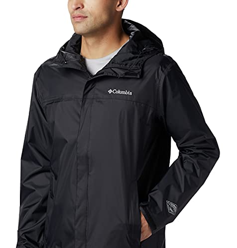 Columbia Watertight II Jacket Chaqueta para Lluvia, Negro, 3XL Largo para Hombre