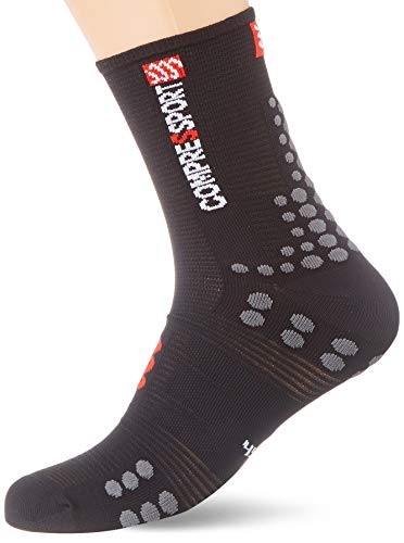 COMPRESSPORT Socken - Oxygen Socks para hombre, Hombre Mujer, Calcetines, CS1BSHV399RDT1, negro / rojo, T1