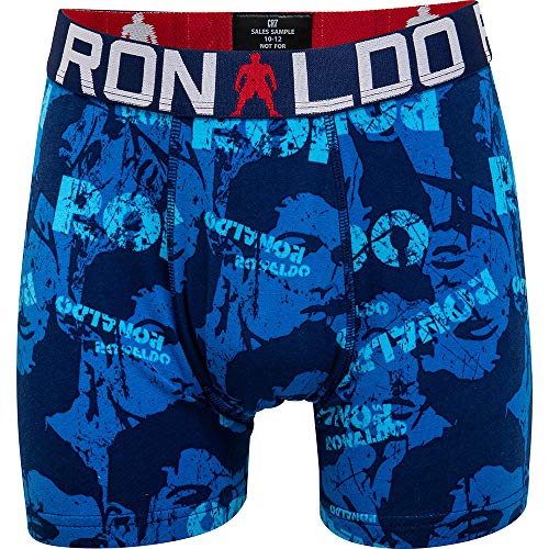 CR7 CRISTIANO RONALDO - Boys - Bóxers para niños - Todo sobreimpreso - Pack de 2 - Azul/Turquesa - 134-140cm, 7-9 años