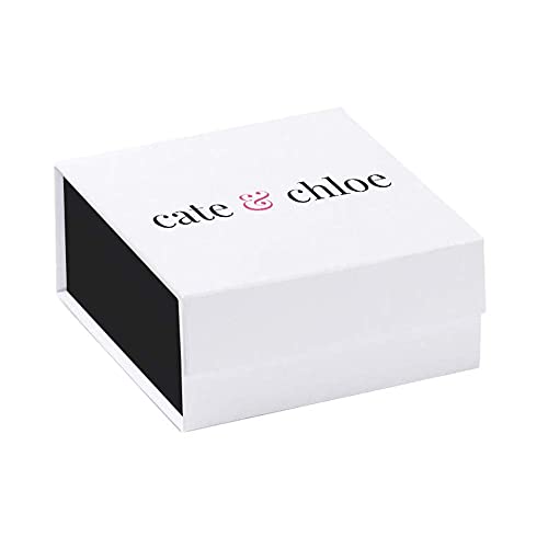 cyber-monday-sale-2017, holiday-deals, ventas – Cate & Chloe Astrid 18 K oro blanco Swarovski Pendientes, Halo Stud Pendientes, pendientes de solitario con cristales de Swarovski MSRP $128