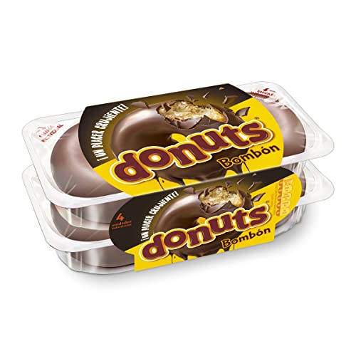 Donuts Bombón de 4 unidades envasados, 220gr (55gr cada Donuts)