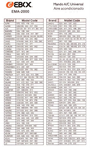 EBOX Ema 2000 . Mando a distancia universal para aire acondicionado 2000 codigos