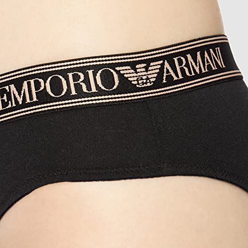 Emporio Armani Iconic Logoband Calzoncillos, Mujer, Negro, L, Ropa Interior (2 unidades)