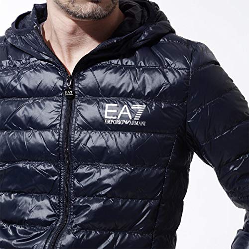 Emporio Armani Train Core Down Hooded Jacket Chamarra de plumas, Noche Azul, XXL para Hombre