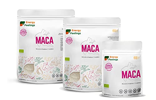 Energy Feelings | Maca Andina en Polvo Ecológica Peruana | Maca Mixta: Roja, Negra y Amarilla | Nutrición Deportiva | Vegana | Sin Gluten | 500g