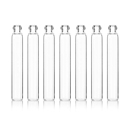 Enslz 100 unidades de muestras de perfume, mini botellas con tapa negra, botellas de cristal vacías con cuentagotas para viajes y fiestas (3 ml)