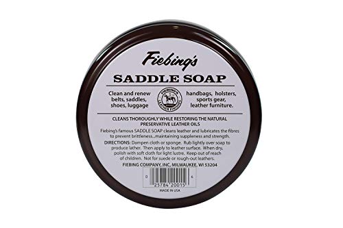 Fiebing's Saddle Soap White Polish Cleans Leather Renew Revive Color 12oz