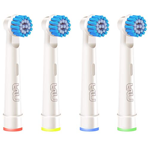 FLM 3D Sensitive Clean EBS17 - Cabezal de recambio para cepillo de dientes eléctrico compatibles con Braun Oral B, 4 unidades