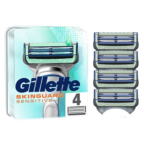 Gillette SkinGuard Cuchillas de Afeitar Hombre con Aloe Vera, Pieles Sensibles, Paquete de 4 Cuchillas de Recambio