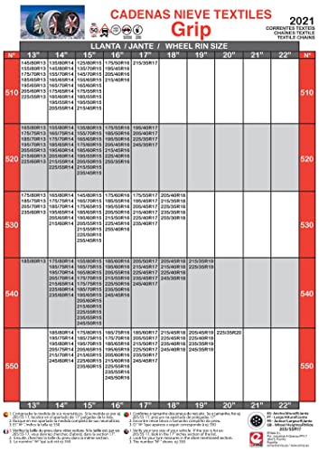 Grip - Cadenas de nieve textiles talla Nº 540